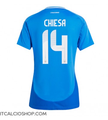 Italia Federico Chiesa #14 Prima Maglia Femmina Europei 2024 Manica Corta